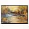 Designart - Stream in Forest Oil Painting - Landscape Painting Framed Canvas Print